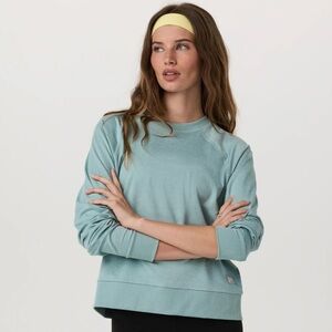 Vuori Long-Sleeve Top Halo Crew Sea Spray Heather Women's  Size M